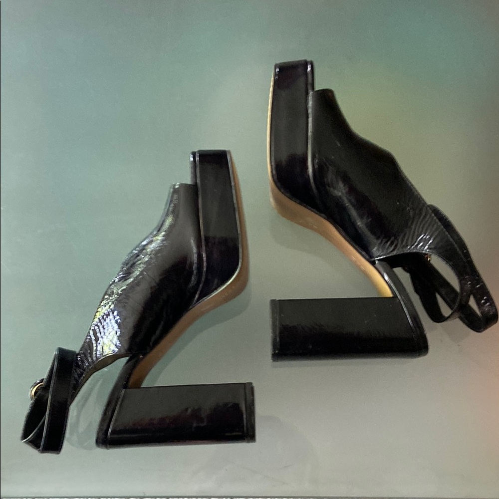 Vince Camuto Black Platform Peep-Toe Sandals- US 8 - Picture 6 of 11